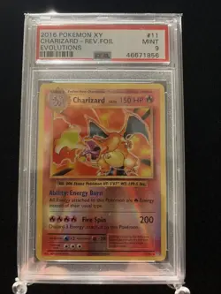 Pokemon Charizard 11/108 Evolutions Reverse Holo Rare PSA 9 2016 English TCG - Image 1
