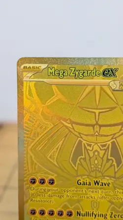 Pokemon Mega Zygarde EX 124/088 Gold Mega Hyper Rare Perfect Order Full Art NM - Image 2