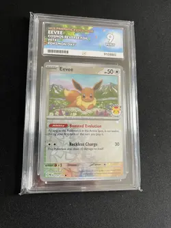 Stamped Eevee 074/131 ACE 9 MINT Reverse Holo Rare Promo Pokemon Day Card 2025 - Image 1