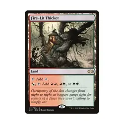 WOTC MtG Double Masters Fire-Lit Thicket (R) (Foil) NM - Image 1