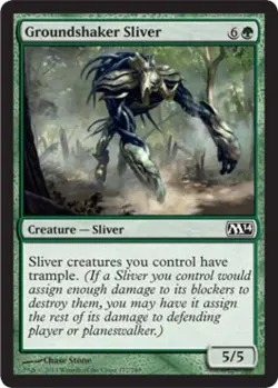 Groundshaker Sliver -Foil Medium Play MTG Magic 2014 Core Set - Image 1