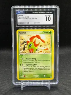 2005 Pokemon Yanma Reverse Holo 50/115 Ex Unseen Forces CGC 10 GEM MINT PSA - Image 1