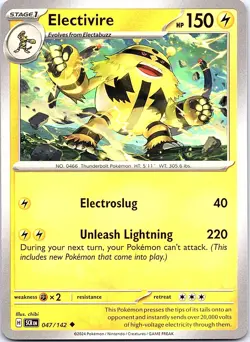 Electivire Stellar Crown 47/142 Uncommon Pokemon Near Mint Pokemon Card - Image 1