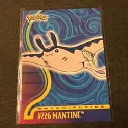 Mantine # 226 Pokemon Card Topps Johto 2001 Rare Card - Image 1