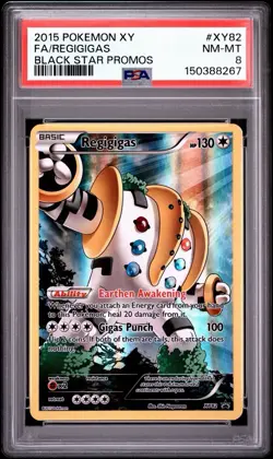 2015 POKEMON XY BLACK STAR PROMO REGIGIGAS #XY82 PSA 8 - Image 1