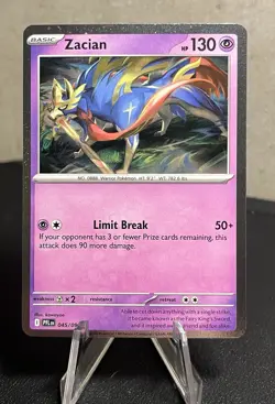 Zacian 045/094 Rare Cosmos holo Phantasmal Flames Pokemon Near Mint - Image 1
