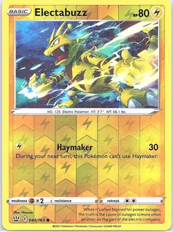 Electabuzz 044/163 Common Battle Styles Pokemon Reverse Holo Near Mint - Image 1