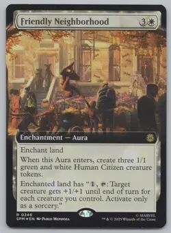 MTG - FOIL Friendly Neighborhood (Extended Art) - Spider-Man (SPM) -r460 - Image 1