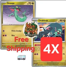 Pokemon TCG Twilight Masq Playset - 4x Dreepy 071/131 + 4x Drakloak 072/131 - Image 1