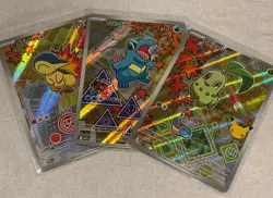 Pokemon First Partner Series 2 Johto Chikorita 046 Cyndaquil 047 Totodile 048 NM - Image 1