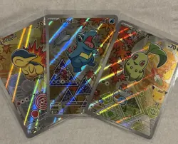 Pokemon First Partner Series 2 Johto Chikorita 046 Cyndaquil 047 Totodile 048 NM - Image 2