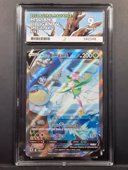 Pokemon TCG Astral Radiance Hisuian Lilligant V #163 Ace Graded 9 Trading Card - Image 1