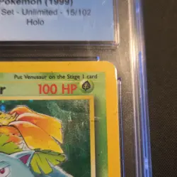 Venusaur 15/102 Holo - Base Set Unlimited 1999 - CGC 4 VG/EX - Vintage Pokemon - Image 2