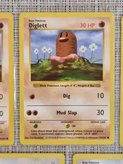 Pokemon TCG Base Set Diglett Doduo 5 Card Lot WOTC Shadowless Common - Image 3