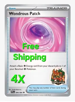 4x Wondrous Patch 094/094 x4 - Phantasmal Flames - Pokemon TCG - Playset - Image 1