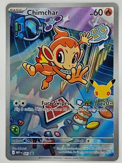 Pokemon First Partner Illustration Series 1 Chimchar MEP 041 Black Star Promo - Image 1