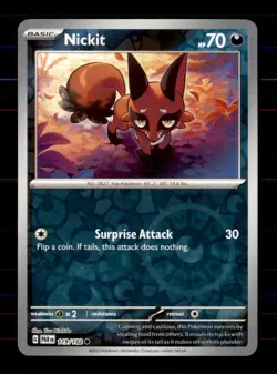 Nickit 119/182 Common Paradox Rift Pokemon Reverse Holo Near Mint - Image 1