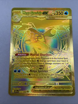 NEW Gold Mega Greninja EX Hyper Rare 122/086 Pokemon English Chaos Rising - Image 3