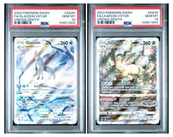 POKEMON CROWN ZENITH GLACEON VSTAR GG40 &LEAFEON VSTAR GG35 PSA 10 - Image 1