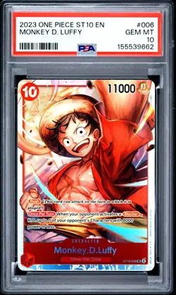 2023 ONE PIECE ULTRA DECK ST10-THE THREE CAPTAINS #006 MONKEY D. LUFFY PSA 10 - Image 1