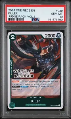 2024 ONE PIECE JUDGE PACK VOLUME 3 039 KILLER PSA 10 GEM MINT - Image 1