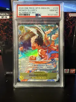 One Piece Monkey D Luffy Alternate Art EB04 OP15-119 PSA 10 Gem Mint - Image 1