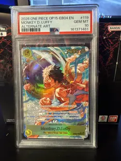 One Piece Monkey D Luffy Alternate Art EB04 OP15-119 PSA 10 Gem Mint - Image 3