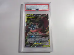 PSA 8 Greninja & Zoroark GX Full Art 201/214 Unbroken Bonds Pokemon Card - Image 1