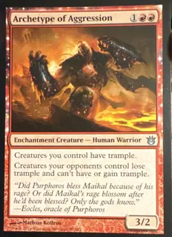 Archetype of Aggression Foil 88/165 Born of the Gods Enchantment Creature Red EN - Image 1