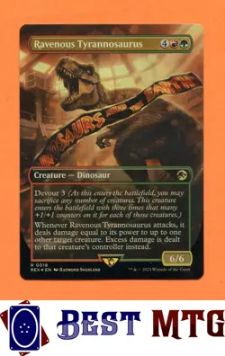Magic The Gathering MTG Ravenous Tyrannosaurus 18 Foil #A Jurassic World Collect - Image 1