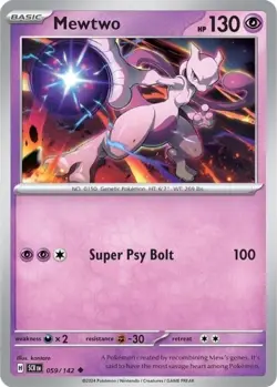 Pokemon Mewtwo 059/142 SV07: Stellar Crown Non-Holo - NM - Image 1