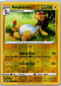 Ampharos 057/189 Rare Darkness Ablaze Pokemon Reverse Holo Near Mint - Image 1