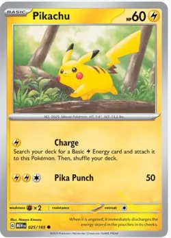 2023 Scarlet & Violet - 151 Pikachu #25 Non Holo Pokemon Card - Image 1