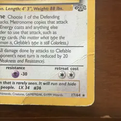 Pokemon TCG Clefable 17/64 Jungle - Image 2