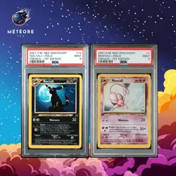 Cartes Pokemon Noctali & Mentali 13/75 & 1/75 PSA9 Edition 1 Neo Discovery Fr - Image 1