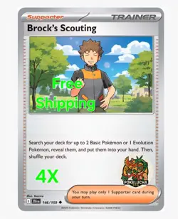 [4x Playset] Brock's Scouting 146/159 - SV09: Journey Together - Pokemon TCG - Image 1