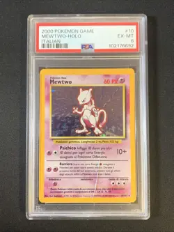 POKEMON TCG PSA 6 MEWTWO 10/102 Set Base - 2000 ITA ITALIANO Damaged Case - Image 1
