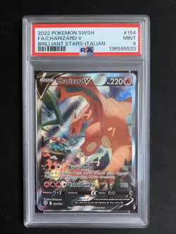 Pokemon TCG PSA 9 CHARIZARD V 154/172 ASTRI LUCENTI - 2022 ITALIANO ITA - Image 1