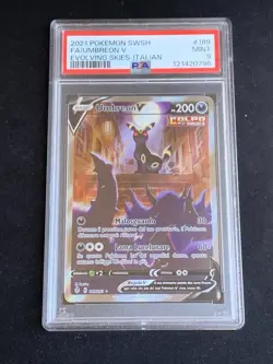 Pokemon TCG PSA 9 FA/UMBREON V EVOLVING SKIES-ITALIAN 189/203 - ITA ITALIANO - Image 1