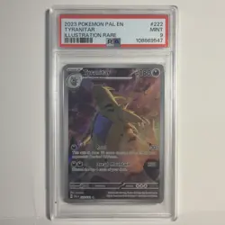 2023 POKEMON PAL EN-PALDEA EVOLVED ILLUSTRATION RARE #222 TYRANITAR PSA 9 - Image 1