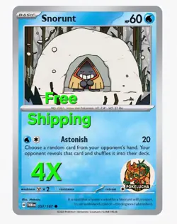[4x Playset] Snorunt 051/167 SV06: Twilight Masquerade (TWM) Pokemon TCG - Image 1
