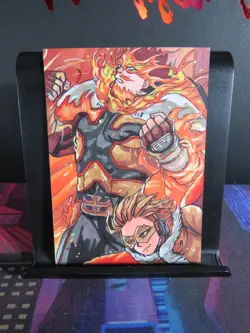 Endeavor Hawks Hand Drawn 1/1 Sketch Art Card Studio My Hero Academia Blacklight - Image 1