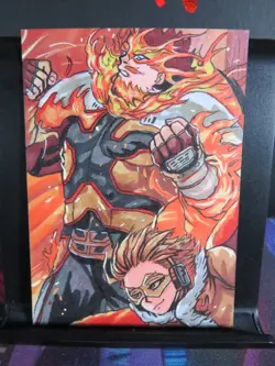 Endeavor Hawks Hand Drawn 1/1 Sketch Art Card Studio My Hero Academia Blacklight - Image 2