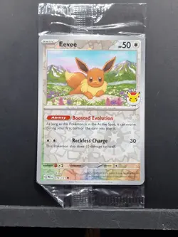 Eevee Pokemon Day Stamp Prismatic Evolutions Set TCG Card 074/131 Sealed - Image 1