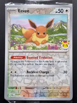 Eevee Pokemon Day Stamp Prismatic Evolutions Set TCG Card 074/131 Sealed - Image 2