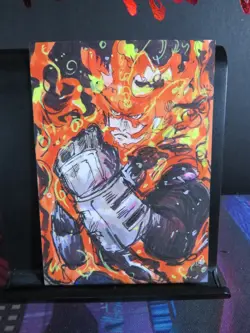 Endeavor Hand Drawn 1/1 Sketch Art Card Studio My Hero Academia Blacklight - Image 1