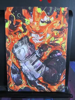 Endeavor Hand Drawn 1/1 Sketch Art Card Studio My Hero Academia Blacklight - Image 2