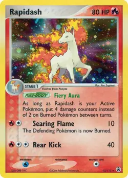 Pokemon TCG Rapidash Holo Rare Card 13/112 FireRed LeafGreen 2004 - Image 1