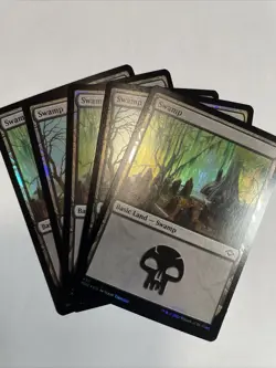 5 x Foil Swamp EXC - NM Magic The Gathering - Image 1