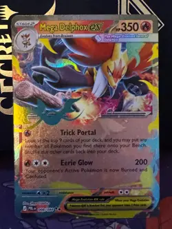 Mega Delphox ex 008/084 Double Rare Pitch Black Pokemon Holo Near Mint - Image 1